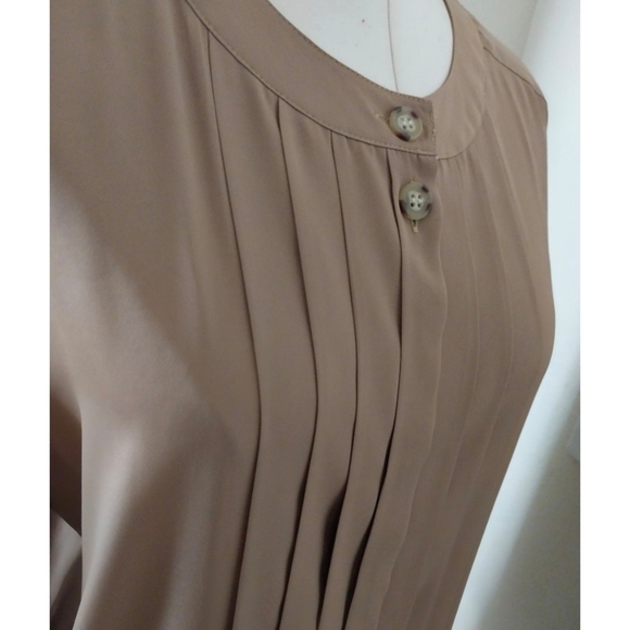 JENNIFER MOORE PLEATED LONG SLEEVE BLOUSE SZ 10 - Picture 7 of 9